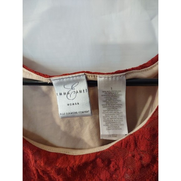Emma James Woman Top Size 1 Red Lined Floral - Picture 3 of 8